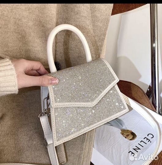 Сумка женская со стразами через плечо