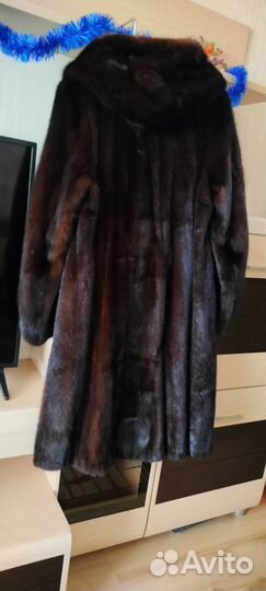 Шуба норковая с капюшоном