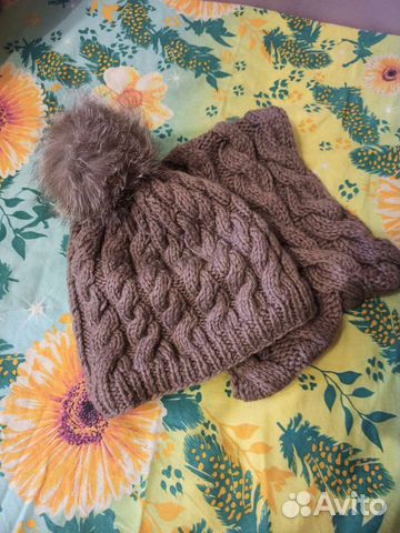 Комплект шапка и снуд женский
