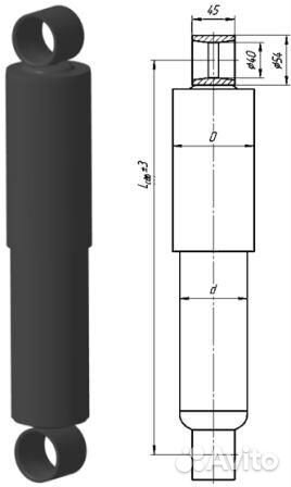 Амортизатор маз, камаз, урал 300/475 (полимер)