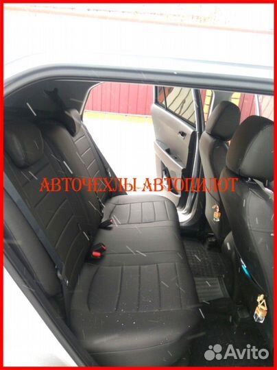 Чехлы Автопилот Hyundai Santa-Fe из экокожи чёрные