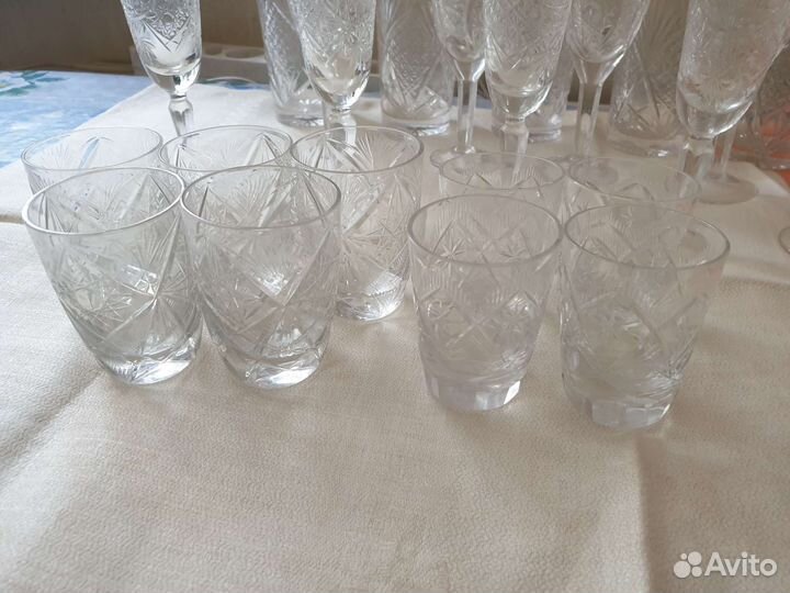 Хрустальные рюмки, стопки, стаканы СССР