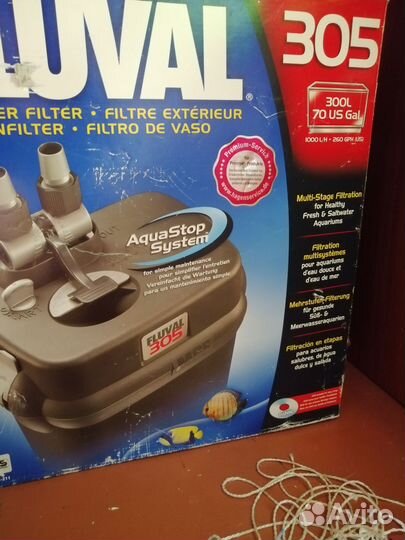 Филтр внешний для аквариума, fluval 305. новый