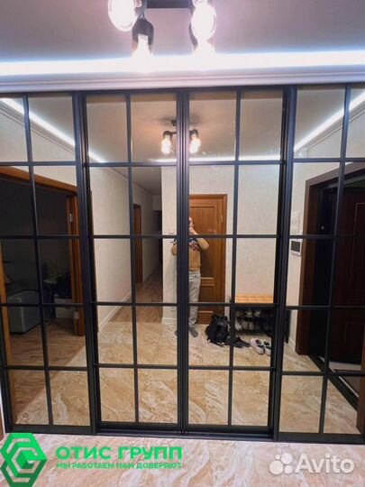 Раздвижные стеклянные перегородки для шкафа купе