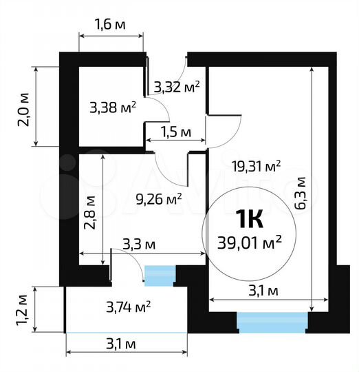 1-к. квартира, 37,1 м², 7/10 эт.