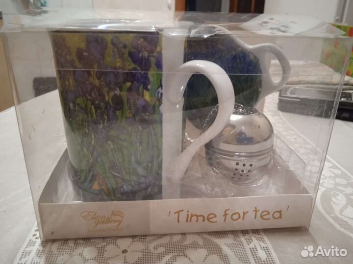 Кружка с ситечком и подставкой под чайный пакетик