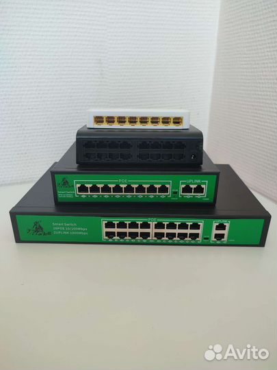 Коммутаторы новые 8 и 16 портов (без POE/POE)