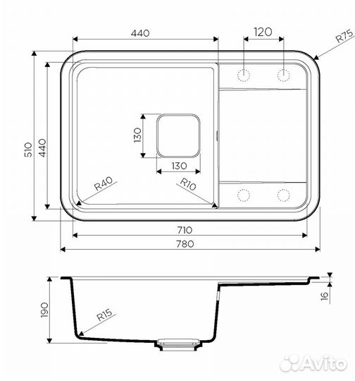 Мойка для кухни Omoikiri Tasogare-78-SA 4993751