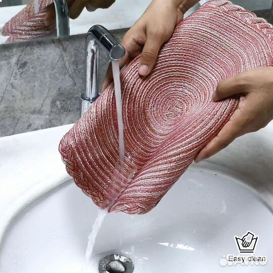 Салфетки круглые для стола, 4 шт плетеные