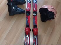 Горные лыжи 130+ботинки (34 р-р) +шлем (S)