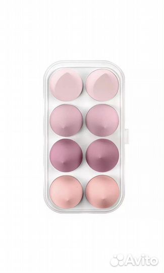 Набор спонжей в прозрачном кейсе, 8 штук