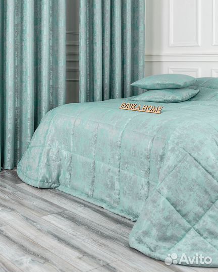 Покрывало мрамор софт Зарина бирюза новое