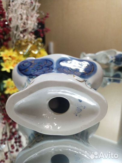 Подсвечник. Сахарница.Фарфор. Винтаж