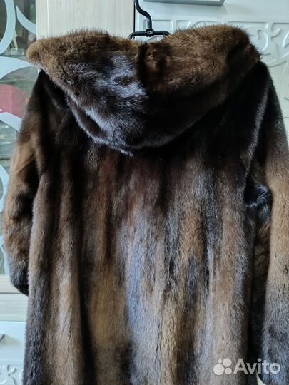 Шуба норковая с капюшоном