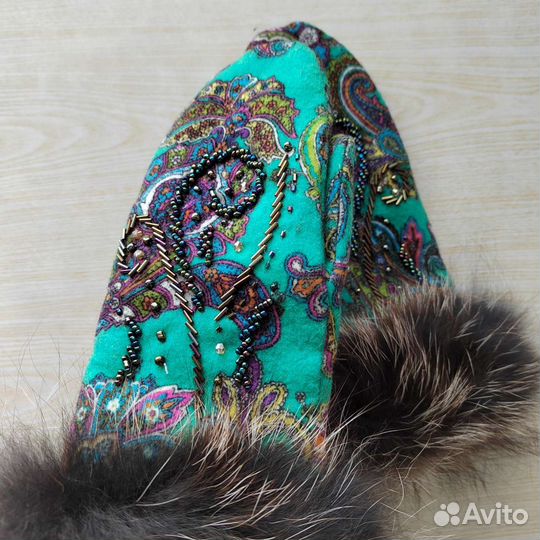 Варежки с чернобуркой