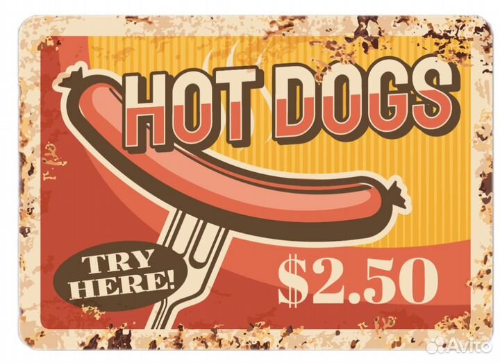 Ретро-таблички из металла на стену/в ассортименте