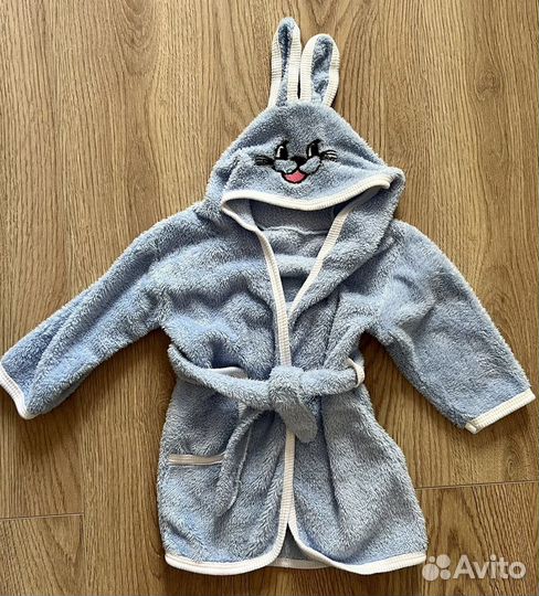 Халат махровый детский Зайчик на 1-1,5 г