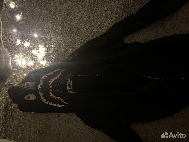 Зип худи bape shark черная