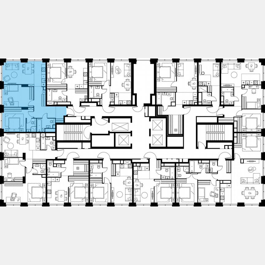 3-к. квартира, 70,8 м², 27/64 эт.