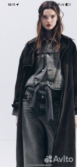 Джинсовый тренч zara новый
