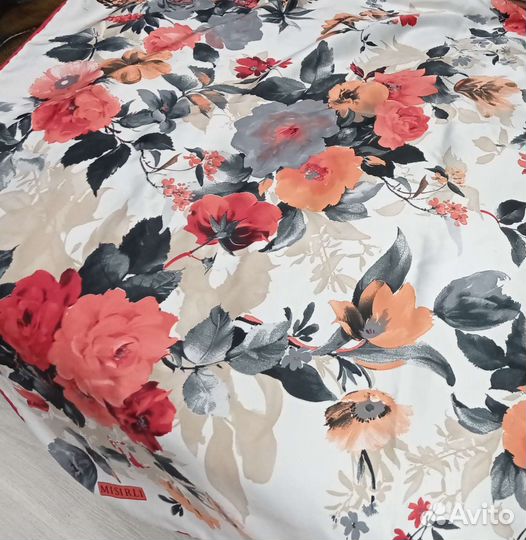 Шелковый платок misirli 95cm,ручной подгиб