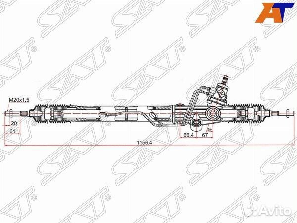 Рейка рулевая toyota land cruiser 100