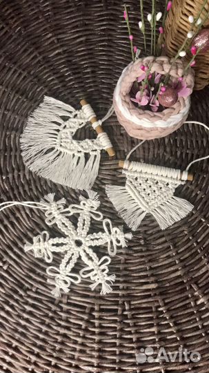 Новогодние игрушки макраме