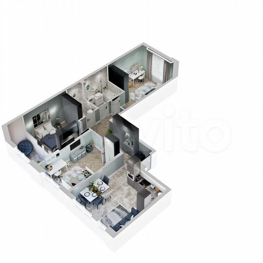 3-к. квартира, 75 м², 9/9 эт.