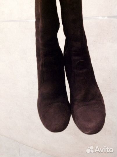 Кожаные сапожки дикая замша еврозима