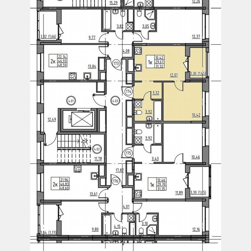 1-к. квартира, 31,3 м², 4/12 эт.