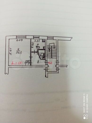 1-к. квартира, 42 м², 3/5 эт.