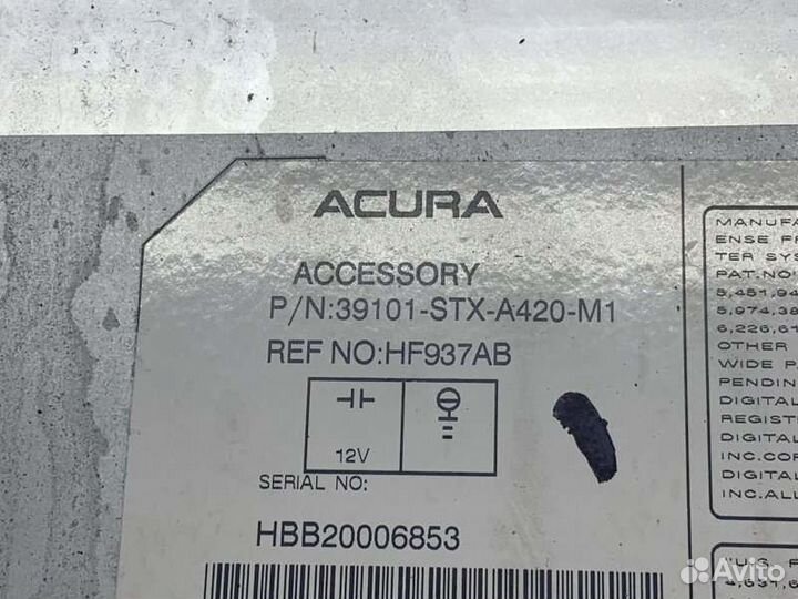 Магнитола Acura Mdx YD2 3.7 2007