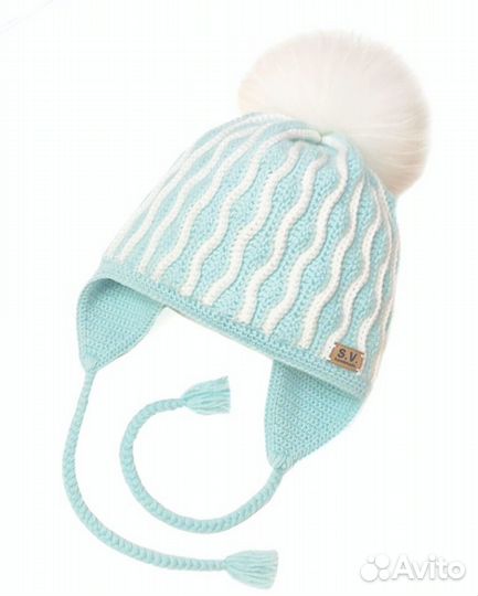 Шапка зимняя на девочку ручной работы.Новая