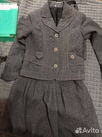Костюм школьный для девочки до 146серый