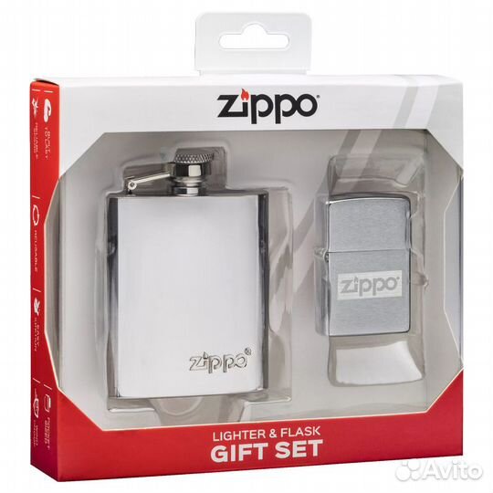 Фляжка 89 мл и бензиновая зажигалка Zippo 49358