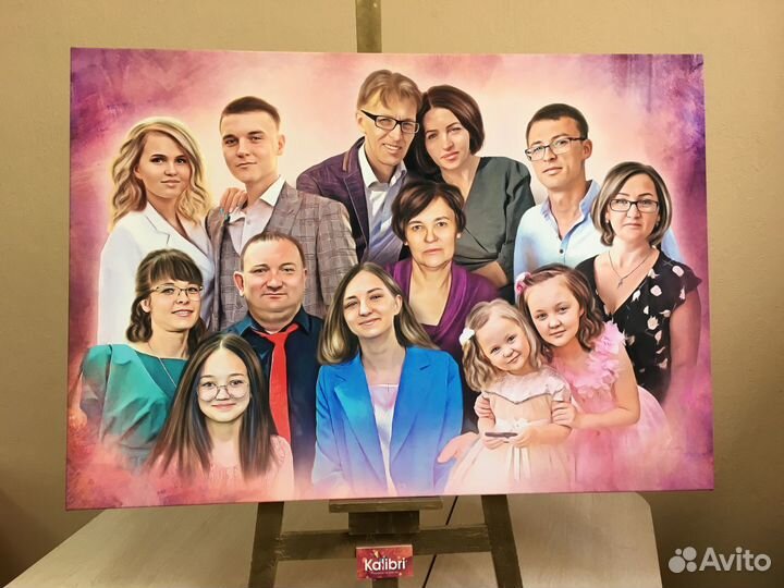 Картина портрет по фото печать на холсте