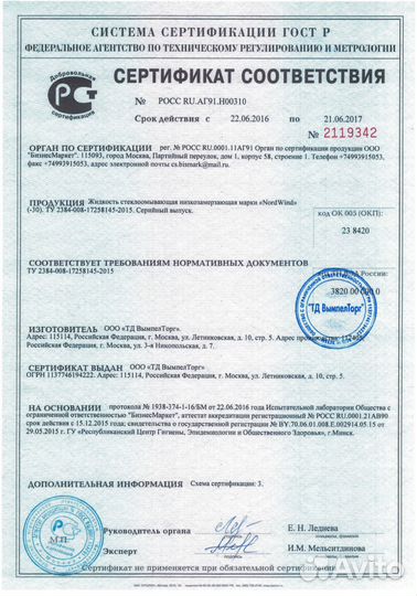 Незамерзайка от производителя Gleid