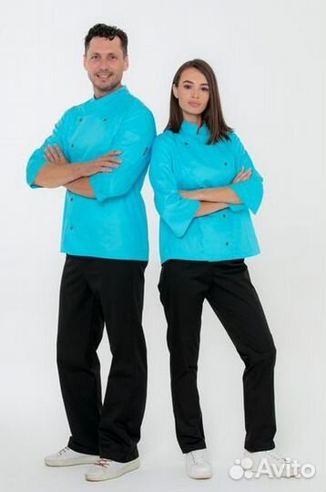 Чёрный китель поварской мужской