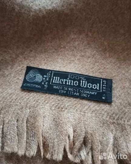 Бежевый шарф мериносовая шерсть премиум