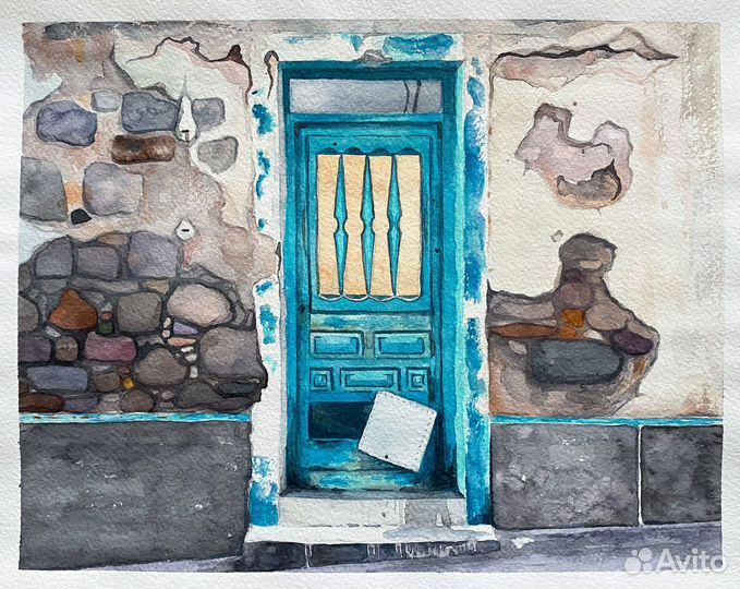 Акварель «Дверь»