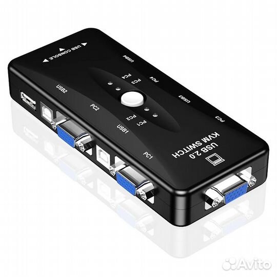 Переключатель KVM USB 2.0 на 4 порта VGA/USB-A/USB
