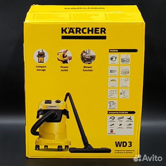 Пылесос Karcher WD 3 P V - 17/4/20 розетка (новый)