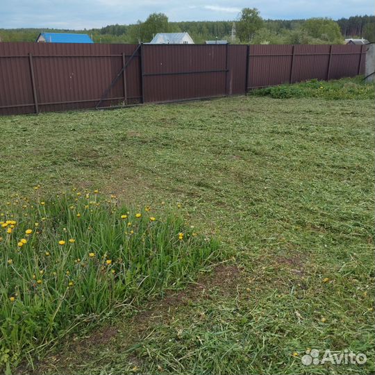 Покос травы триммером