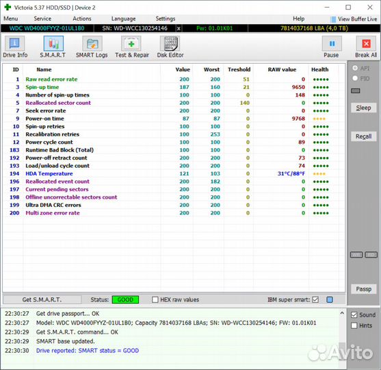 Жесткий диск WD4000fyyz 4тб