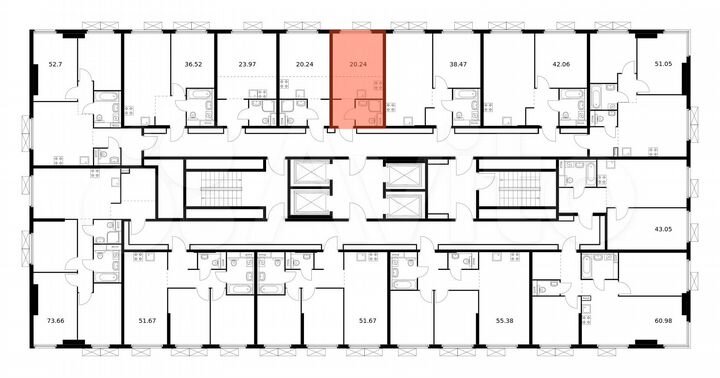 Квартира-студия, 20,2 м², 33/33 эт.