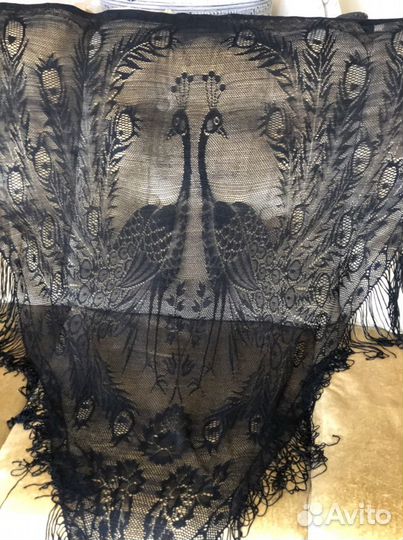 Винтажная шаль «райские птицы»