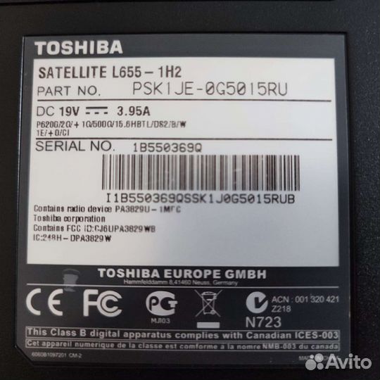 Ноутбук toshiba