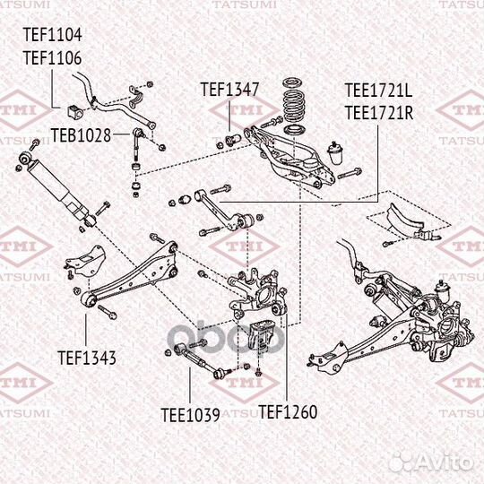 Сайлентблок рычага подвески TEF1347 tatsumi