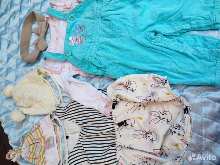 Большой пакет одежды на девочку 6-12мес