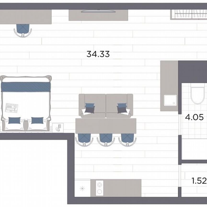 Апартаменты-студия, 39,9 м², 5/14 эт.